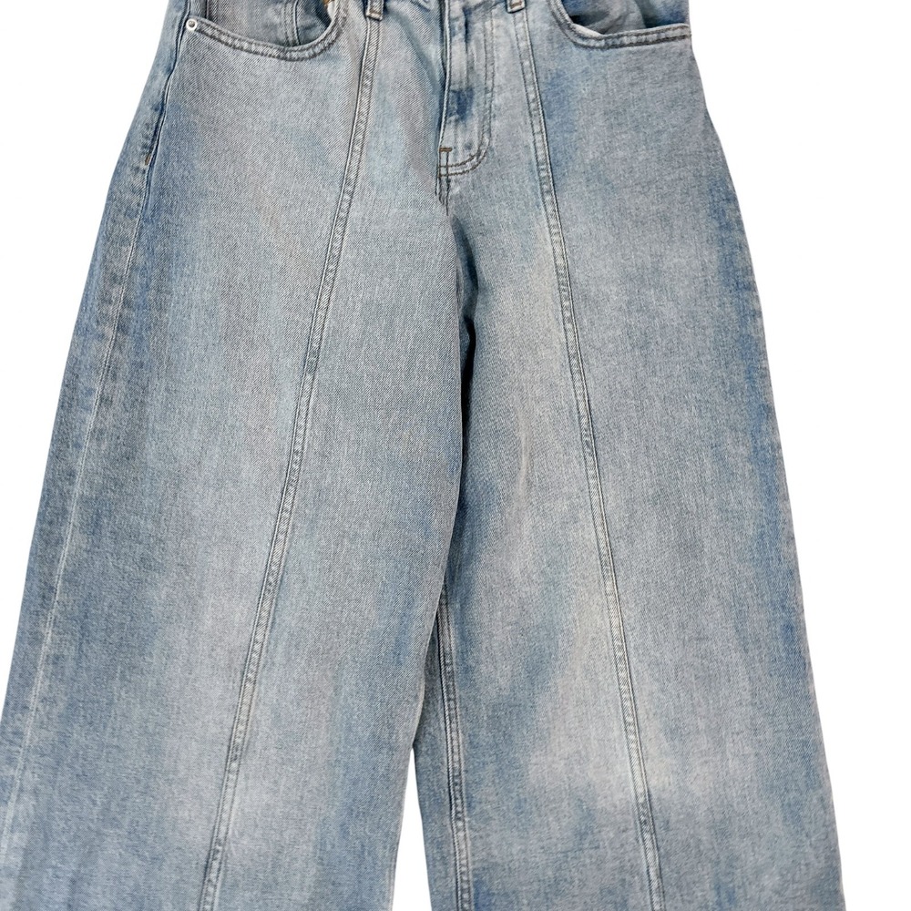 The Drop Jeans Size 26 Women's Frida Light Indigo Relaxed Wide Leg Raver Skater - Picture 6 of 12